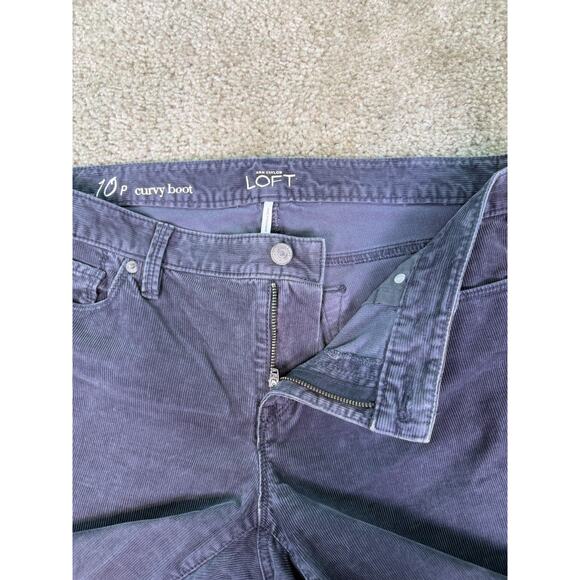 Ann Taylor Loft Pants Womens 10P Gray Corduroy Curvy Boot Cut Stretch 34x30 D303 - Picture 3 of 13